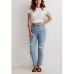 Madewell Curvy Perfect Vintage Jean - Distressed Cropped - Light Wash - 29